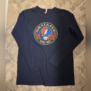 XL Blue thermal oversized Grateful Dead long-sleeved top